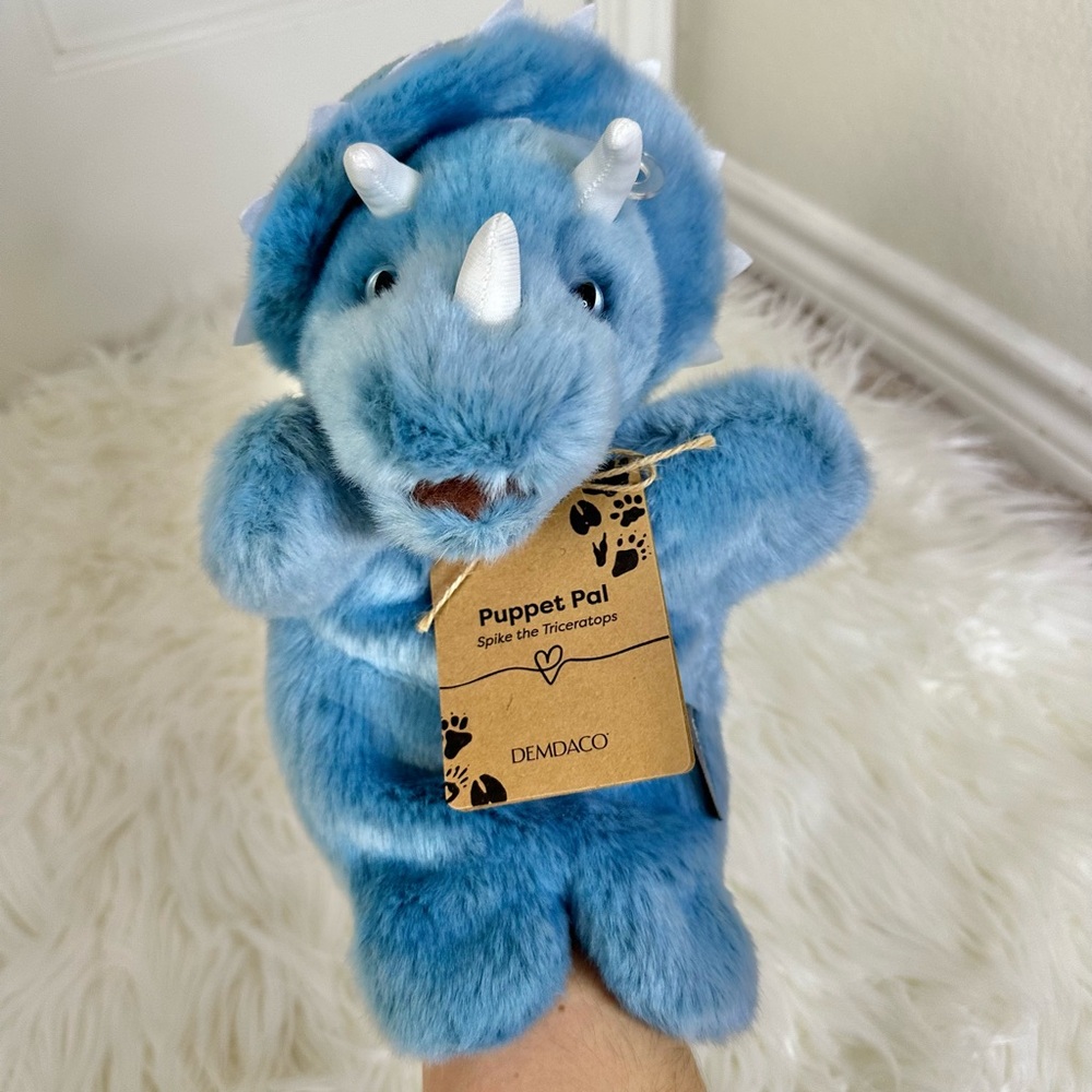 Demdaco Blue Brontosaurus Puppet